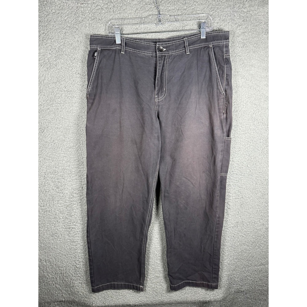 Y2K Quiksilver Tridagger Men Baggy Fit Carpenter Pants 36 Faded Gray Skate 2000s